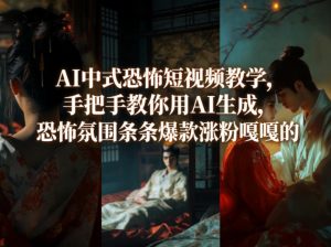 AI中式恐怖短视频教学,手把手教你用AI生成,恐怖氛围条条爆款涨粉嘎嘎的-开心分享网