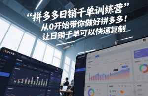 拼多多日销千单训练营,从0开始带你做好拼多多,让日销千单可以快速复制(更新26年2月)-开心分享网