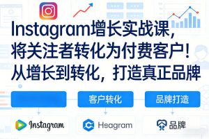 Instagram增长实战课，将关注者转化为付费客户！从增长到转化，打造真正品牌（双语字幕）-开心分享网