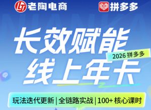 拼多多线上SVIP线上年卡,从认知到基础、从推广到活动、从活动到玩法,全链路实战(26年4月6日更新)-开心分享网