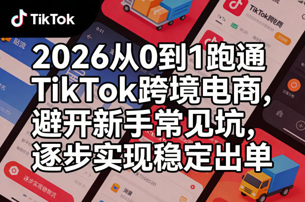2026从0到1跑通TikTok跨境电商，避开新手常见坑，逐步实现稳定出单-开心分享网