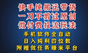 最新黑科技快手搬运带货方法,手机就能操作,轻松带你日入四位数【揭秘】-开心分享网