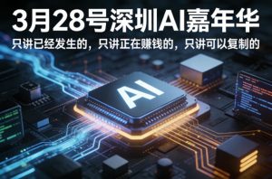 3月28号深圳AI嘉年华，只讲已经发生的，只讲正在賺钱的，只讲可以复制的-开心分享网