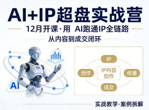 格掌门AI+IP超盘实战营，12月的课，用AI跑通IP全链路，从内容到成交闭环-开心分享网