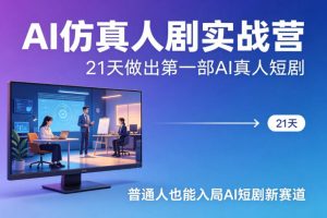 AI仿真人剧实战营,21天做出第一部AI真人短剧,普通人也能入局AI短剧新赛道-开心分享网