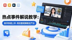 某大V的热点事件解说教学,新手也能快速上手,稳定产出高流量解说视频-开心分享网