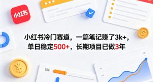 小红书冷门赛道,一篇笔记賺了3k+,单日稳定500+,长期项目已做3年【揭秘】-开心分享网
