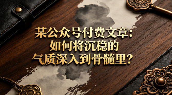 某公众号付费文章：如何将沉稳的气质深入到骨髓里？-开心分享网