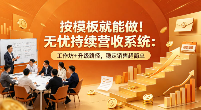 按模板就能做！无忧持续营收系统：工作坊+升级路径，稳定销售超简单【原创双语字幕】-开心分享网