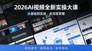 2026AI视频全新实操大课，从基础到实战，全流程掌握，系统教学·案例驱动·即学即用-开心分享网