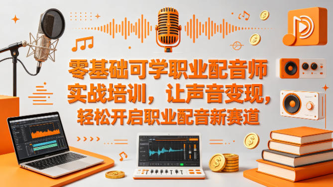 零基础可学职业配音师实战培训，让声音变现，轻松开启职业配音新赛道-开心分享网