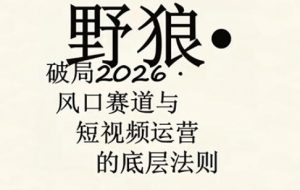 野狼团队·多平台实操运营课，覆盖AI口播、服装、好物、漫剪等热门玩法（更新4月）-开心分享网