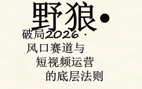 野狼团队·多平台实操运营课，覆盖AI口播、服装、好物、漫剪等热门玩法（更新4月）-开心分享网