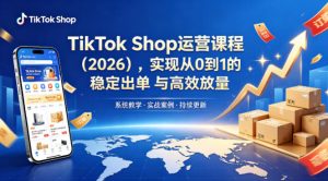 TikTok Shop运营课程（2026），实现从0到1的稳定出单与高效放量-开心分享网