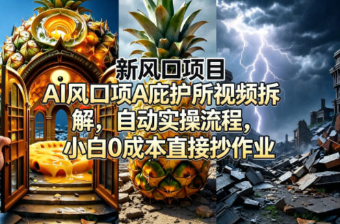 新风口项目AI庇护所视频拆解，自动实操流程，小白0成本直接抄作业-开心分享网