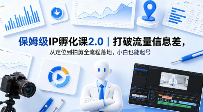 保姆级IP孵化课2.0｜打破流量信息差，从定位到拍剪全流程落地，小白也能起号-开心分享网