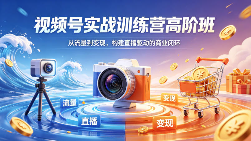 视频号实战训练营高阶班，从流量到变现，构建直播驱动的商业闭环（26年4月）-开心分享网