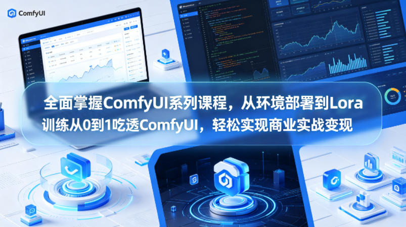 全面掌握ComfyUI系列课程，从环境部署到Lora训练从0到1吃透ComfyUI，轻松实现商业实战变现-开心分享网