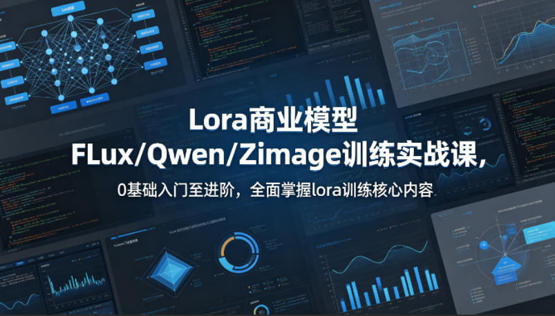 系统性学习Lora商业模型FLux／Qwen／Zimage训练实战课，0基础入门至进阶，全面掌握lora训练核心内容-开心分享网