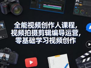 全能视频创作人课程，视频拍摄剪辑编导运营，零基础学习视频创作（更新2026年4月）-开心分享网