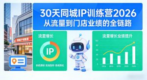 30天同城IP训练营2026年,从流量到门店业绩的全链路-开心分享网
