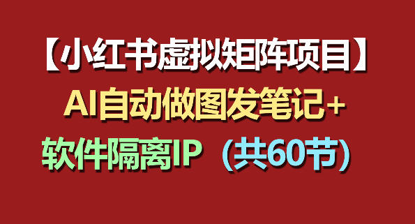 小红书虚拟矩阵项目：软件隔离IP+AI自动做图发笔记（共60节）-开心分享网