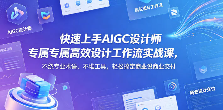 快速上手AIGC设计师专属高效设计工作流实战课，不绕专业术语、不堆工具，轻松搞定商业设计交付-开心分享网