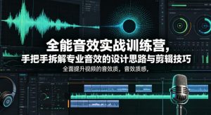 全能音效实战训练营，手把手拆解专业音效的设计思路与剪辑技巧，全面提升视频的音效质感-开心分享网