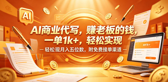 AI商业代写，賺老板的钱，一单1k+，轻松实现月入五位数，附免费接单渠道【揭秘】-开心分享网