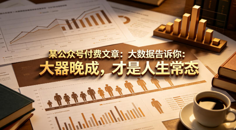 某公众号付费文章：大数据告诉你：大器晚成，才是人生常态-开心分享网