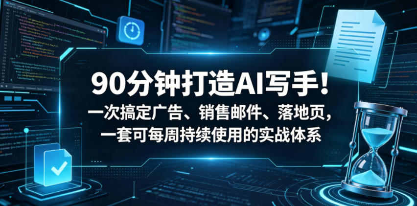 90分钟打造AI写手！一次搞定广告、销售邮件、落地页，一套可每周持续使用的实战体系【原创双语字幕】-开心分享网