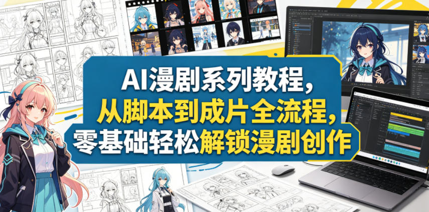 AI漫剧系列教程，从脚本到成片全流程，零基础轻松解锁漫剧创作-开心分享网
