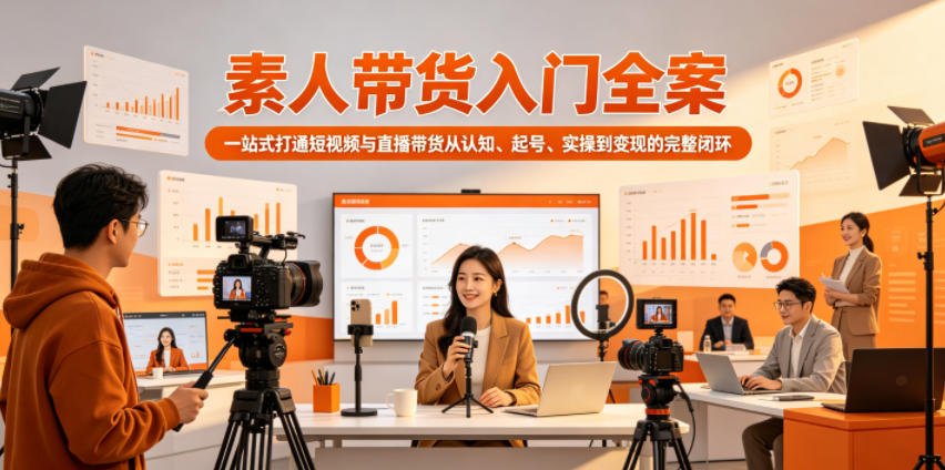 素人带货入门全案，一站式打通短视频与直播带货从认知、起号、实操到变现的完整闭环-开心分享网