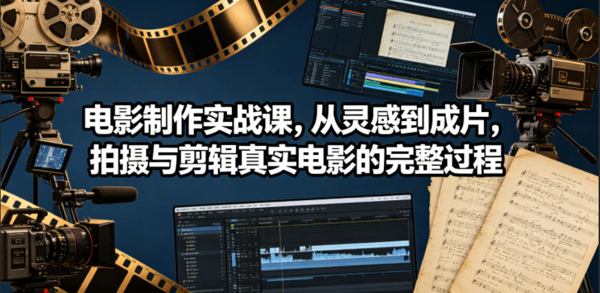 电影制作实战课，从灵感到成片，拍摄与剪辑真实电影的完整过程【原创双语字幕】-开心分享网