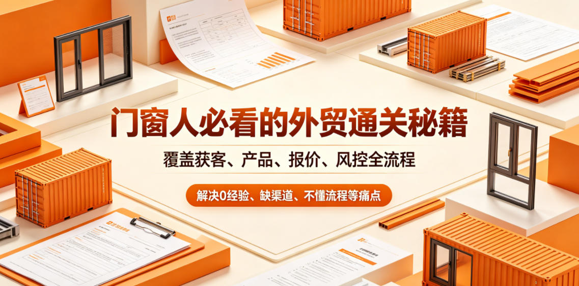 门窗人必看的外贸通关秘籍，块覆盖获客、产品、报价、风控全流程，解决0经验、缺渠道、不懂流程等痛点-开心分享网