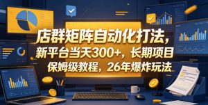 店群矩阵自动化打法，新平台当天300+，长期项目，保姆级教程，26年爆炸玩法【揭秘】-开心分享网