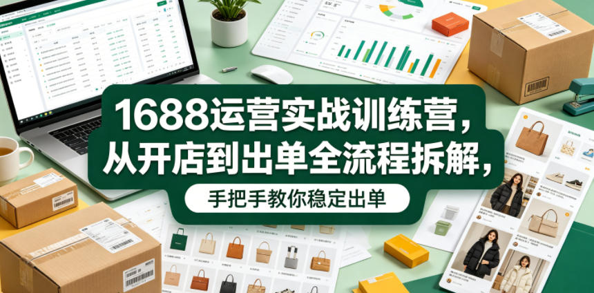 1688运营实战训练营，从开店到出单全流程拆解，手把手教你稳定出单（更新0620）-开心分享网