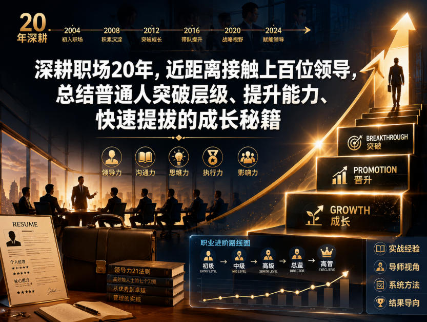 付费文章：深耕职场20年，近距离接触上百位领导，总结普通人突破层级、提升能力、快速提拔的成长秘籍（全网独家干货）-开心分享网