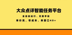 大众点评智能任务平台，全自动运行、无需手动，单价高、零成本、单窗口40+【揭秘】-开心分享网