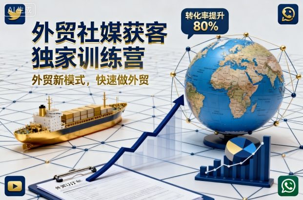 外贸社媒获客独家训练营，外贸新模式，快速做外贸（更新26年6月26日）-开心分享网