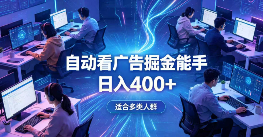 全脚本0基础自动看广告，单日收益400+，别再找高门槛副业，项目简单上手，收益看得见，没有复杂操作，AI全自动，设置一次全天自动跑收益【揭秘】-开心分享网