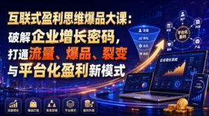 互联式盈利思维爆品大课:破解企业增长密码,打通流量、爆品、裂变与平台化盈利新模式-开心分享网