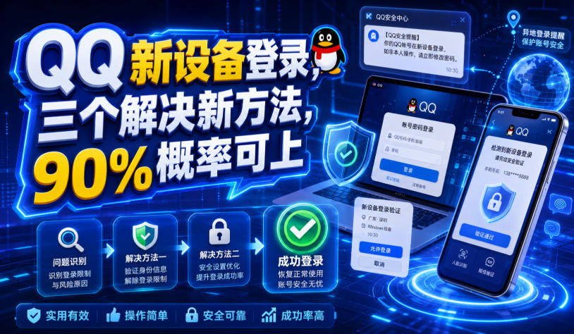QQ新设备登录，三个解决新方法，90%概率可上-开心分享网