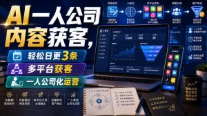 AI一人公司内容获客，轻松日更3条，多平台获客，一人公司化运营（更新0827）-开心分享网