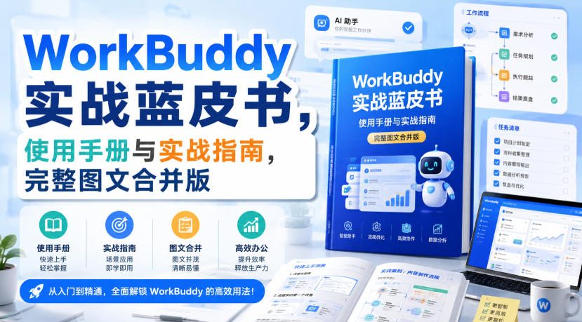 WorkBuddy实战蓝皮书，使用手册与实战指南，完整图文合并版-开心分享网