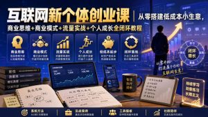 互联网新个体创业课｜从零搭建低成本小生意，商业思维+商业模式+流量实战+个人成长全闭环教程（更新0922）-开心分享网