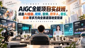 AIGC全能项目实战班-无水印，涵盖AI绘画、视频、音频、数字人、音乐、剪映等多方向全赛道落地变现课（更新）-开心分享网