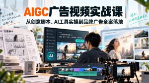 AIGC广告视频实战课｜从创意脚本、AI工具实操到品牌广告全案落地-开心分享网