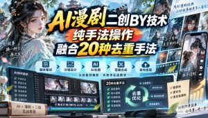 AI漫剧二创搬运技术，纯手法操作，融合20种去重手法-开心分享网