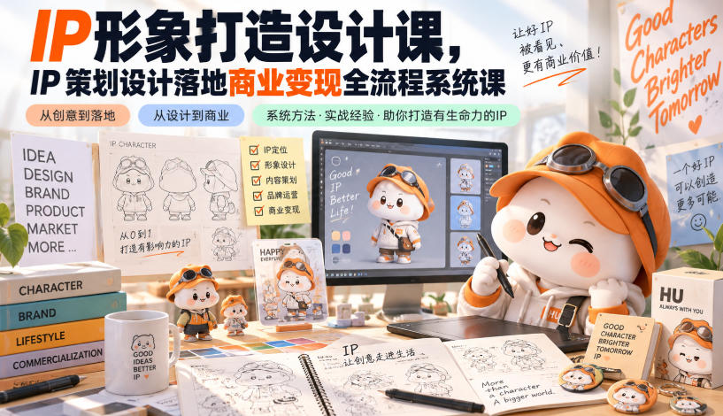 IP形象打造设计课，IP策划设计落地商业变现全流程系统课-开心分享网